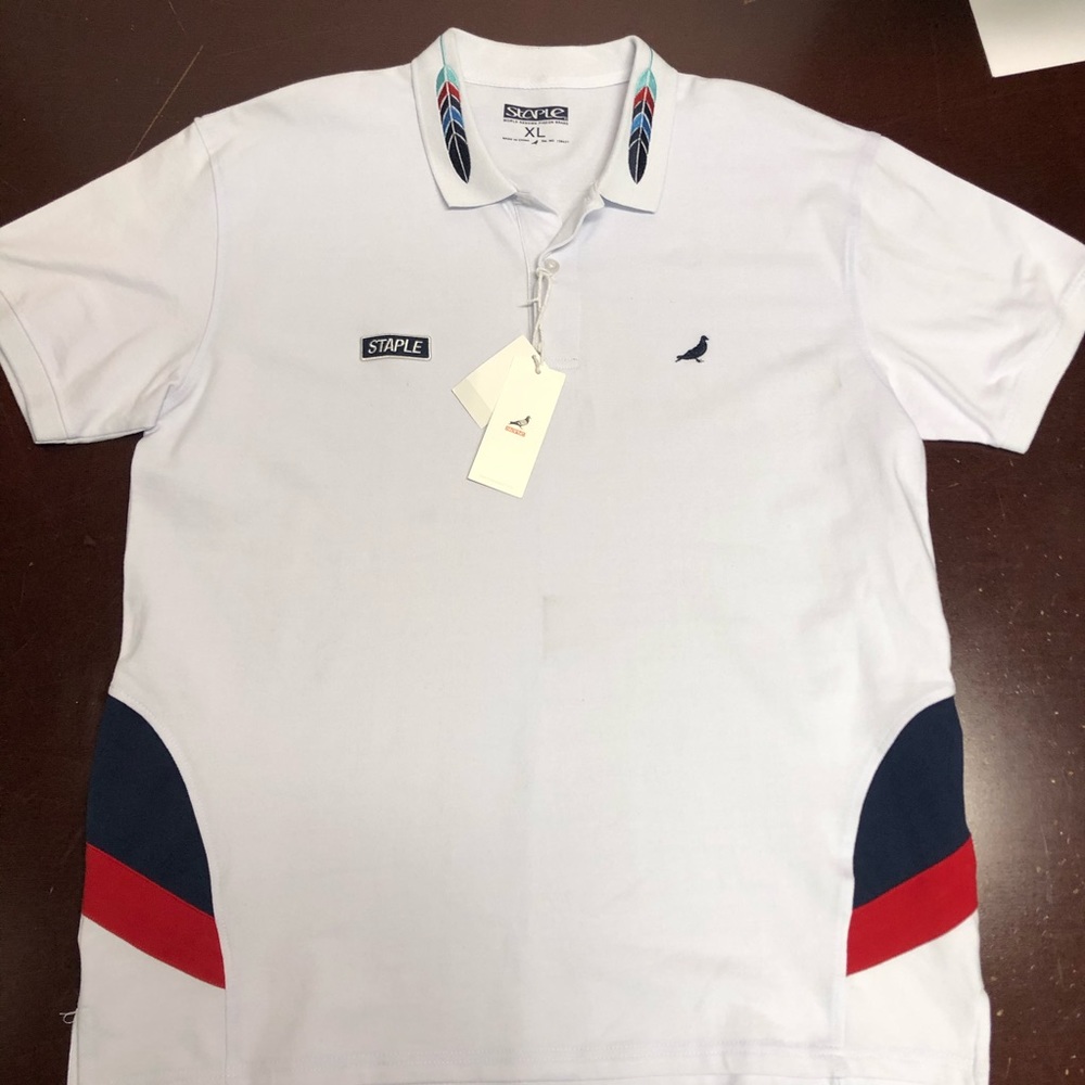 Staple Pigeon S/S FEATHER POLO SHIRT WHITE